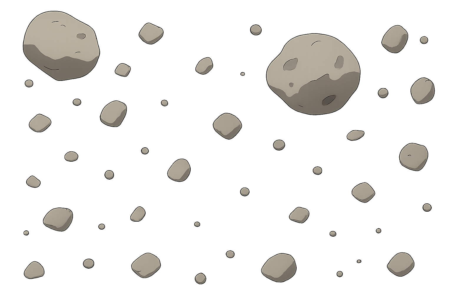 asteroid_belt　小惑星帯のイラスト