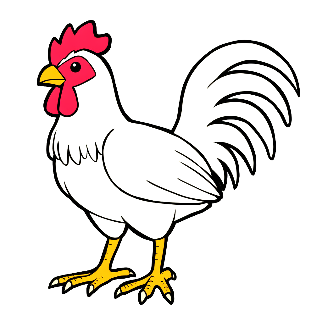 chicken　ニワトリ（にわとり・鶏）のイラスト