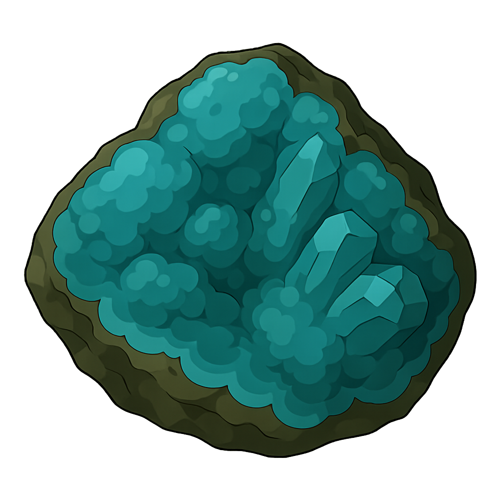 chrysocolla_rough　珪孔雀石（クリソコラ）の原石のイラスト