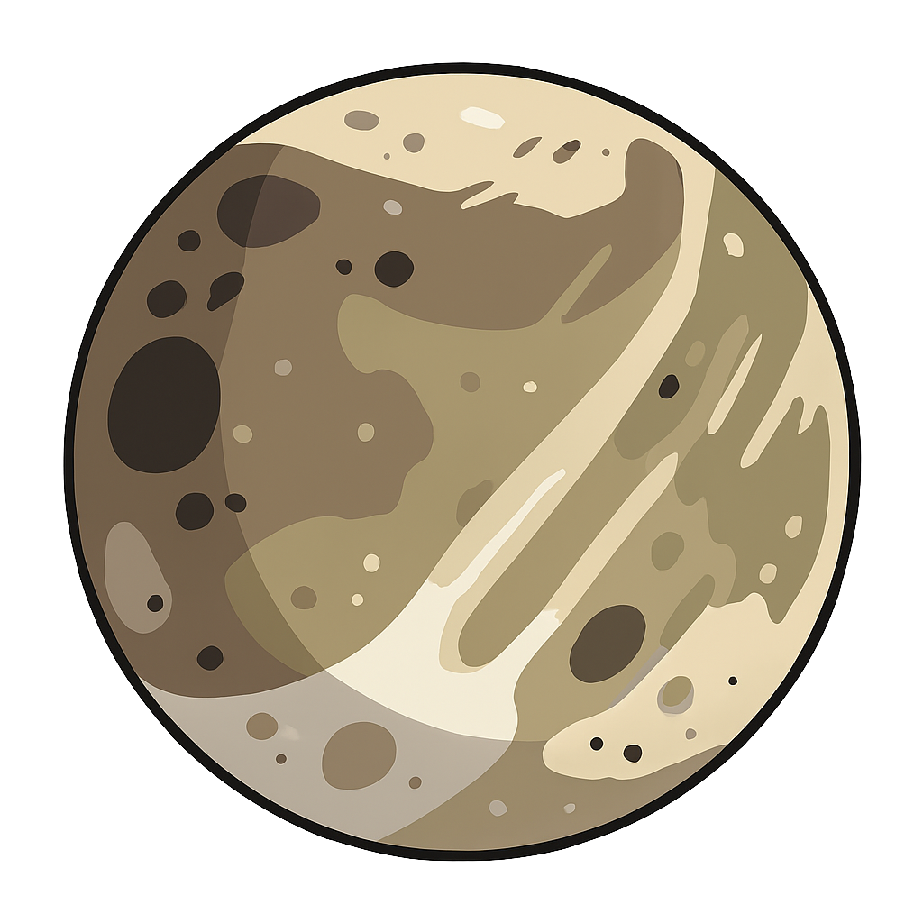 ganymede　木星の衛星ガニメデのイラスト