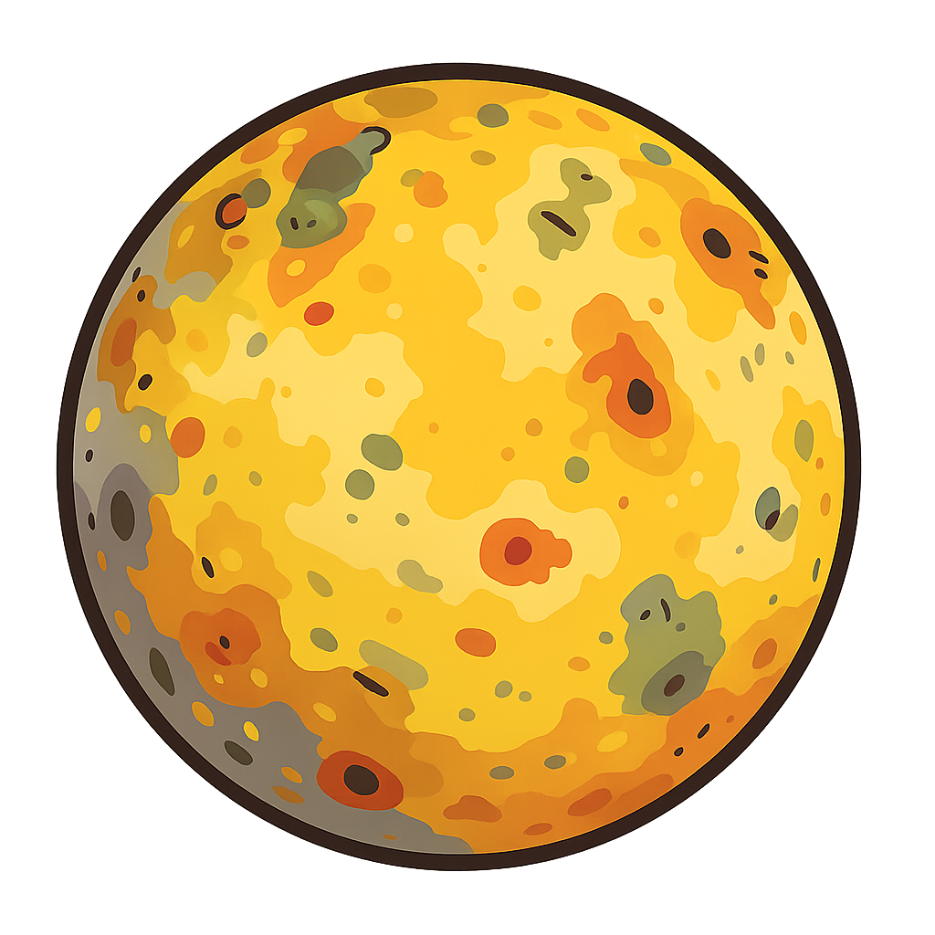 io　木星の衛星イオのイラスト