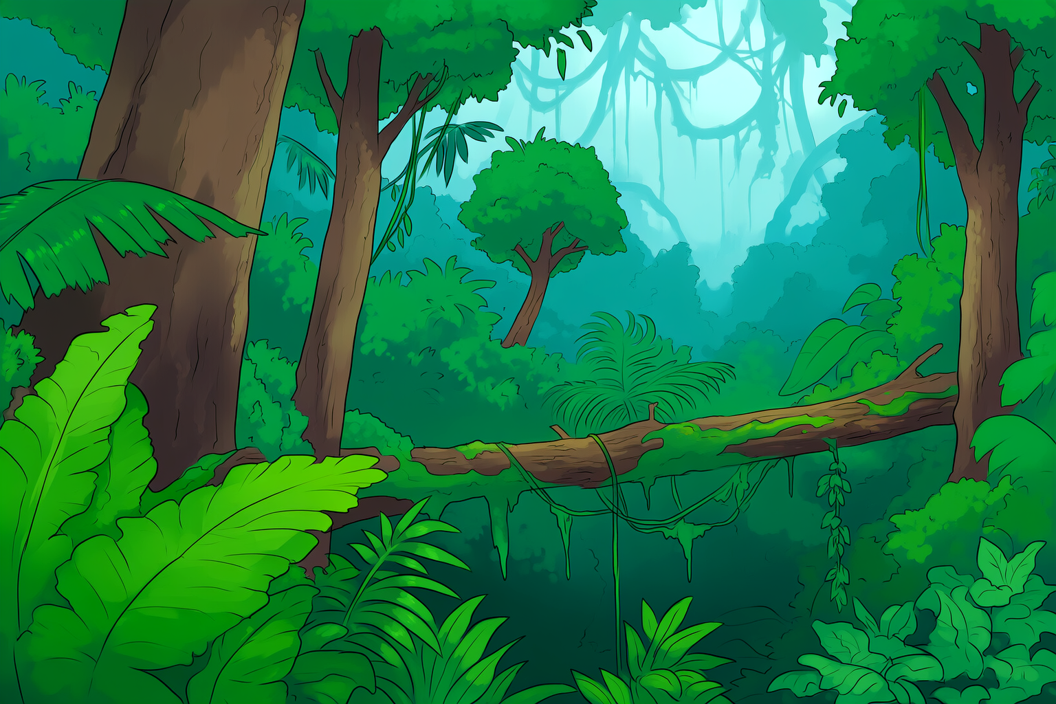 jungle ジャングル（密林）の背景イラスト