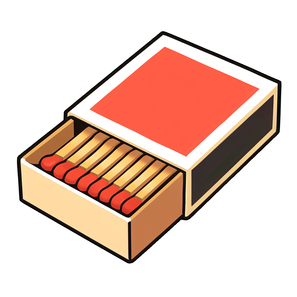 matches_and_matchbox マッチとマッチ箱のイラスト