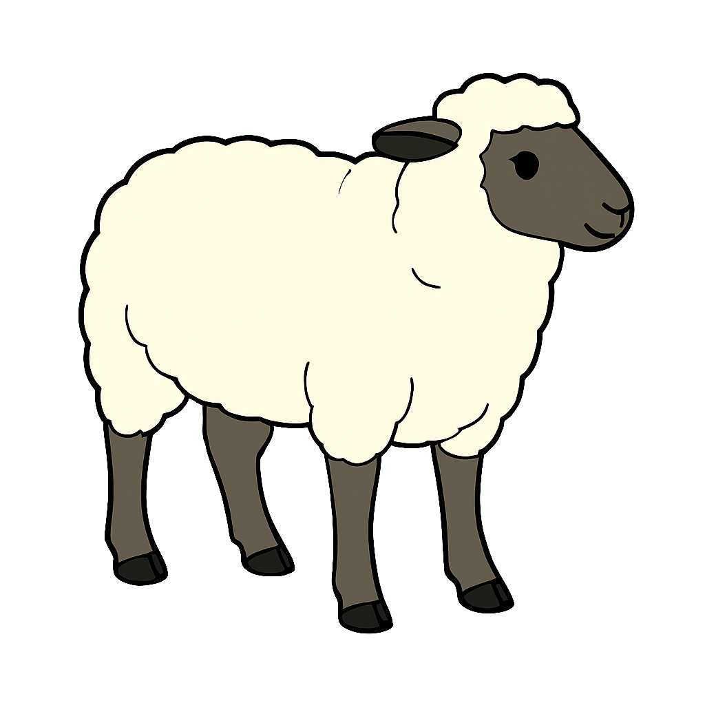 sheep　ヒツジ（ひつじ・羊）のイラスト