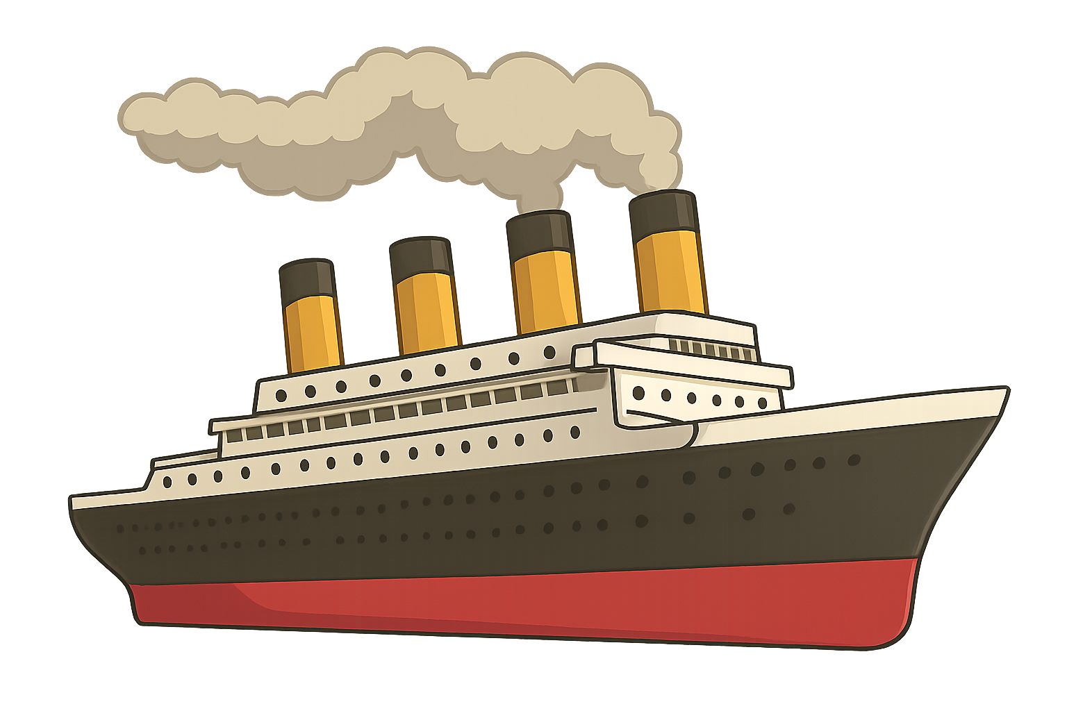 steamship　蒸気船のイラスト