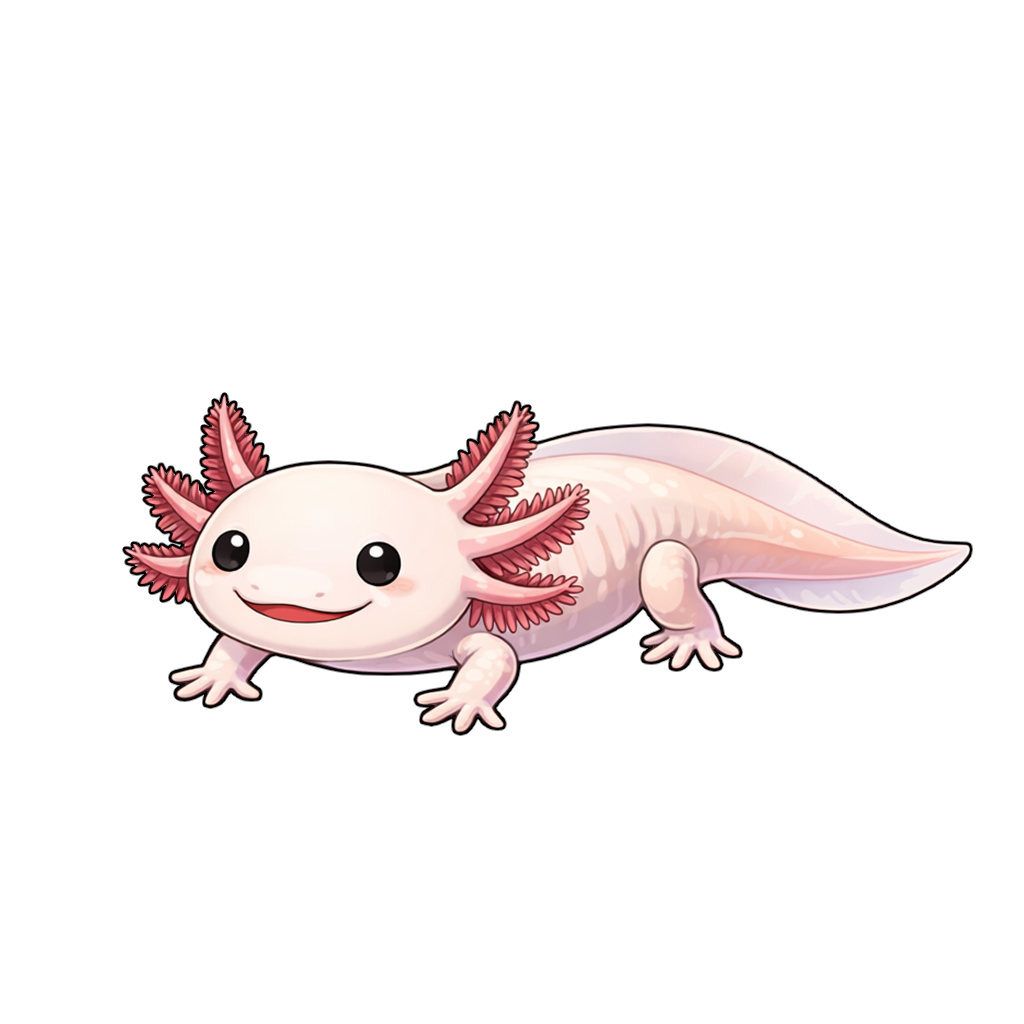axolotl アホロートル（メキシコサンショウウオ）ウーパールーパーのイラスト