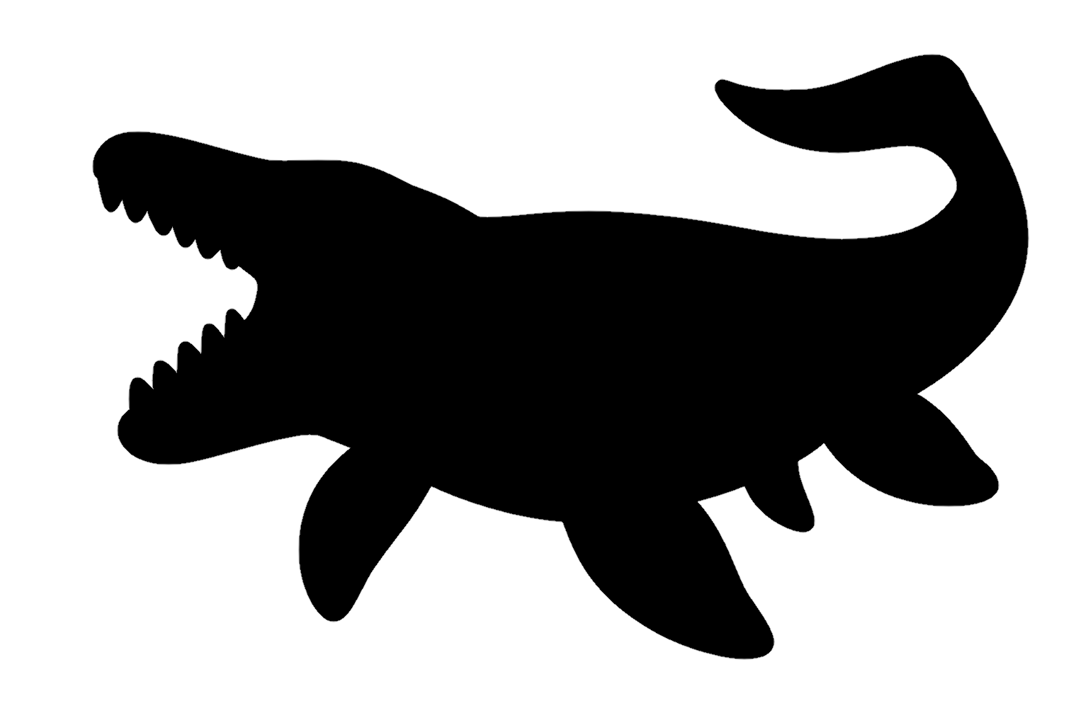 mosasaurus_silhouette モササウルスのイラストのシルエット