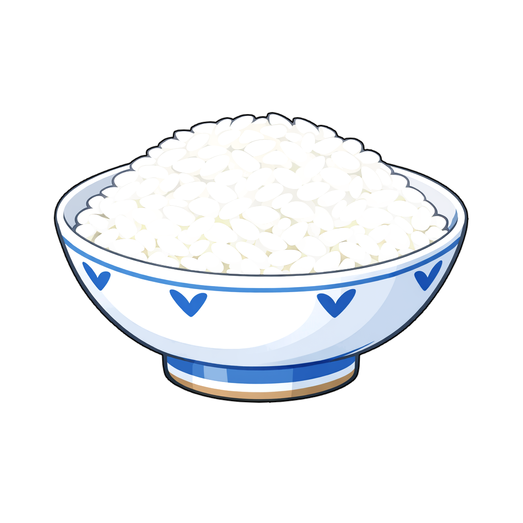 a_bowl_of_rice 白いご飯（炊いた白米）のイラスト