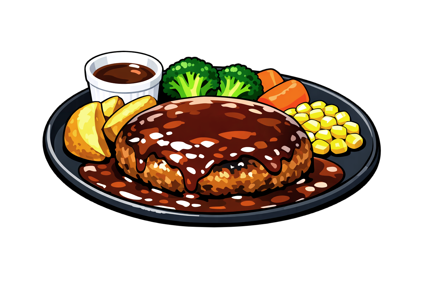 hamburg_steak ハンバーグのイラスト