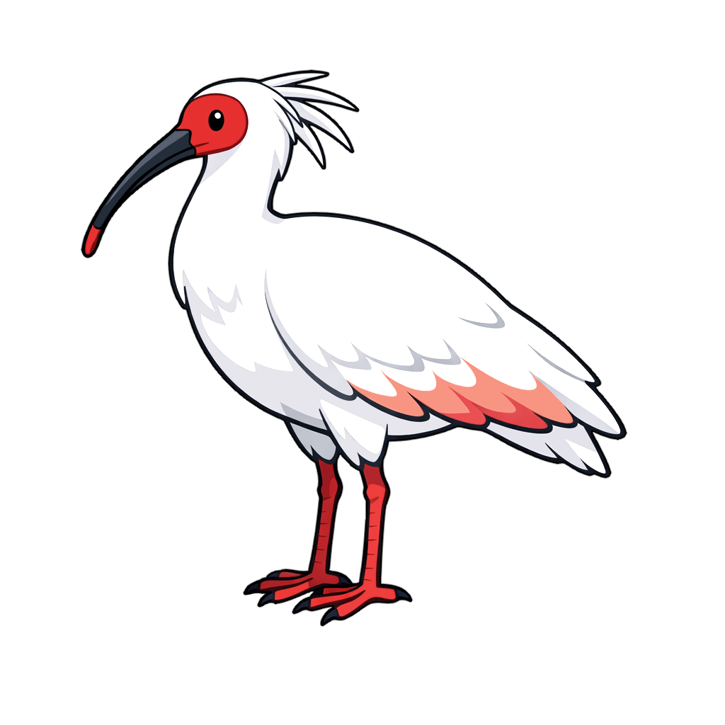 japanese_crested_ibis トキ（鳥）のイラスト