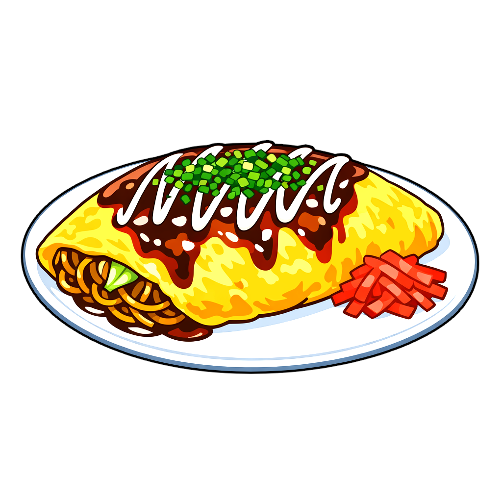 omelet_soba オムそばのイラスト