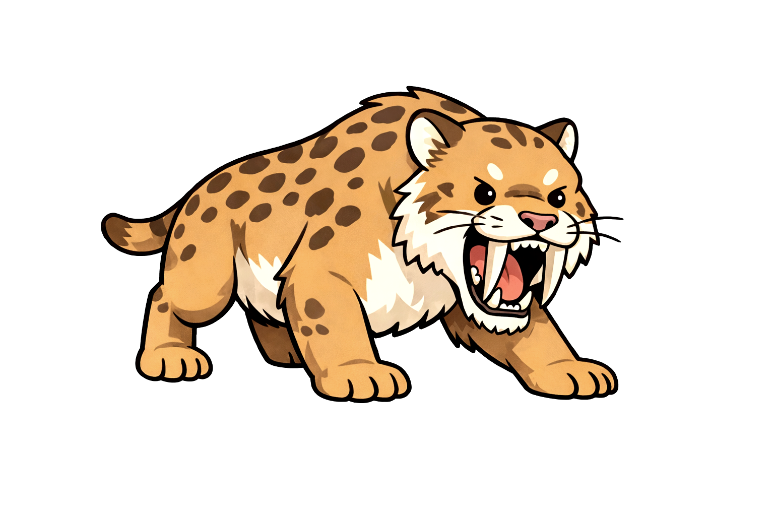 saber_toothed_tiger かわいいサーベルタイガーのイラスト