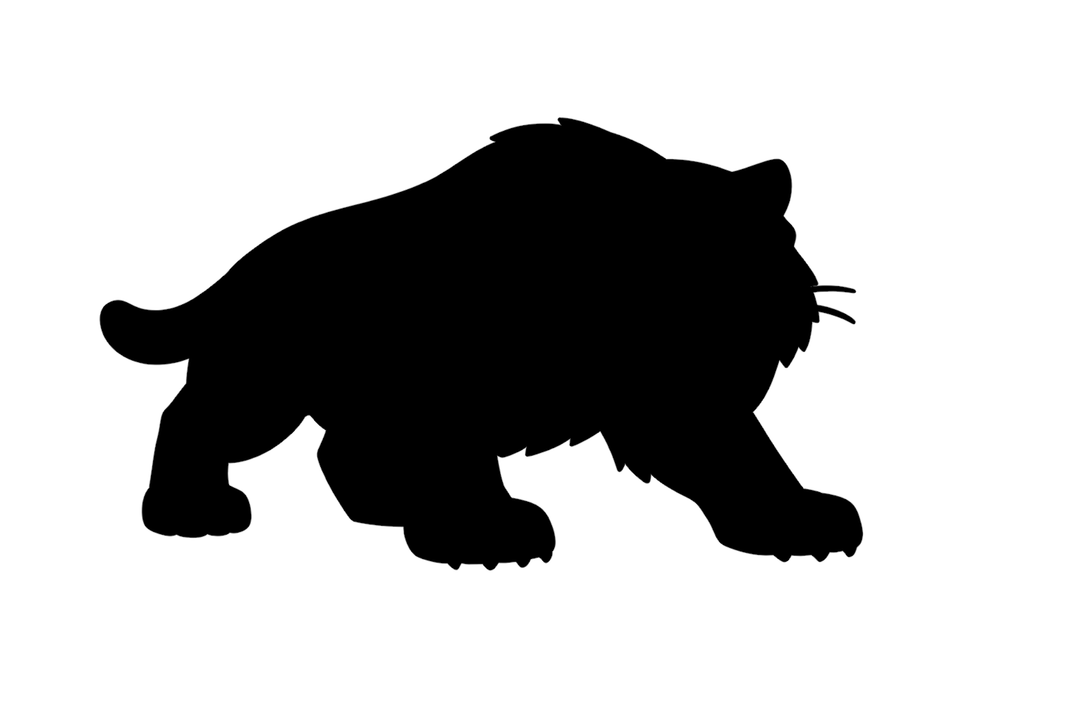 saber_toothed_tiger_silhouette サーベルタイガーのイラストのシルエット