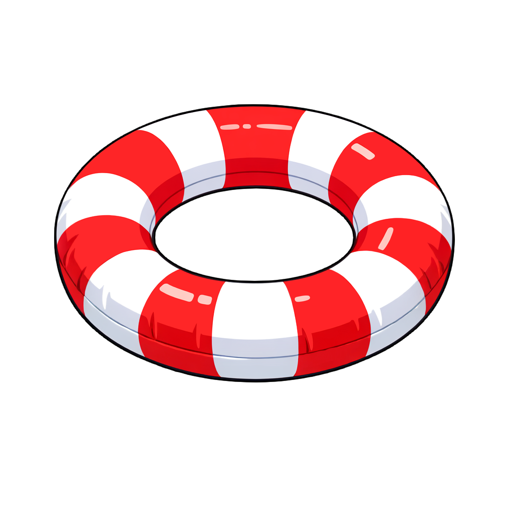 striped_swim_ring ストライプの浮き輪（うきわ）のイラスト