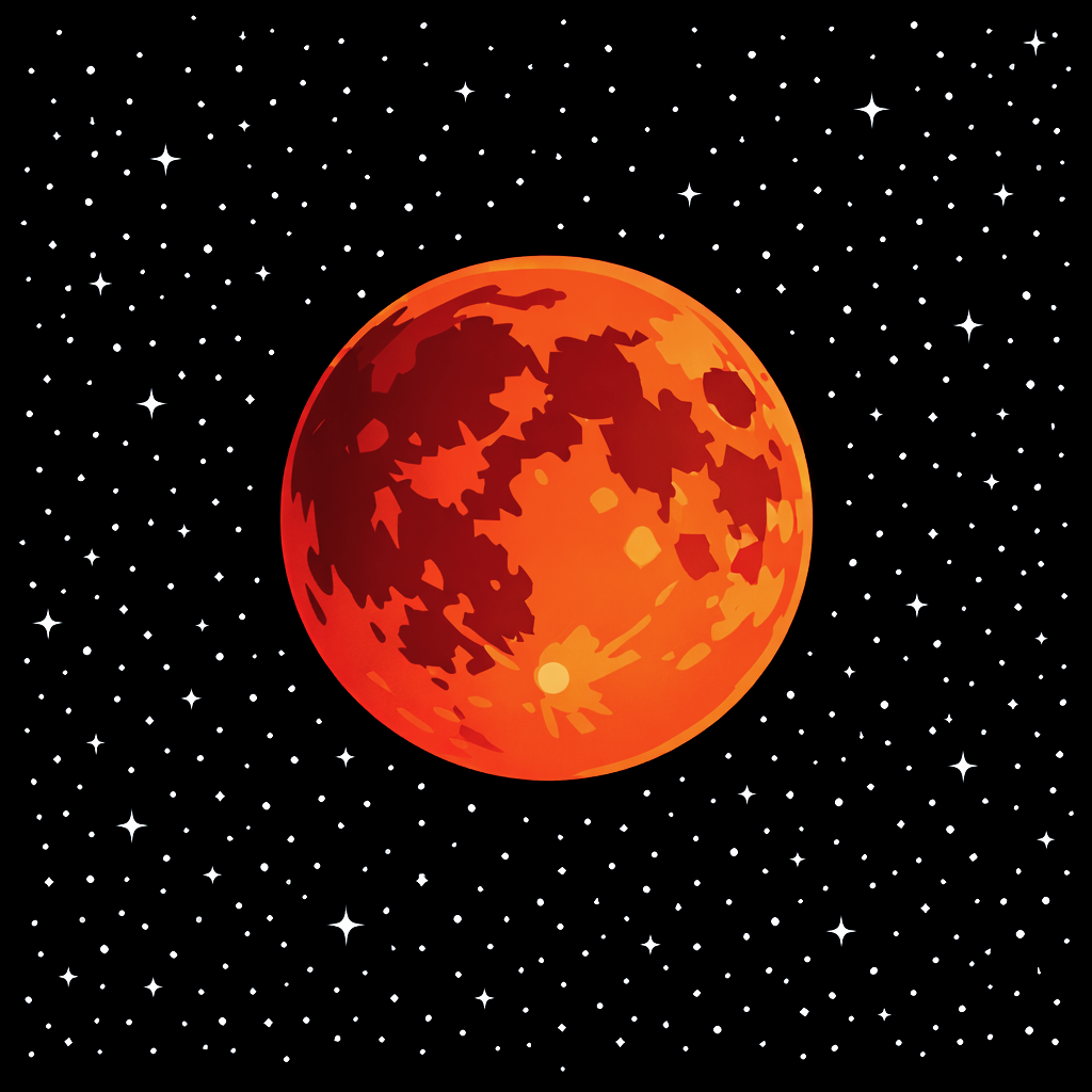 total_lunar_eclipse_background 皆既月食のイラスト（背景有）