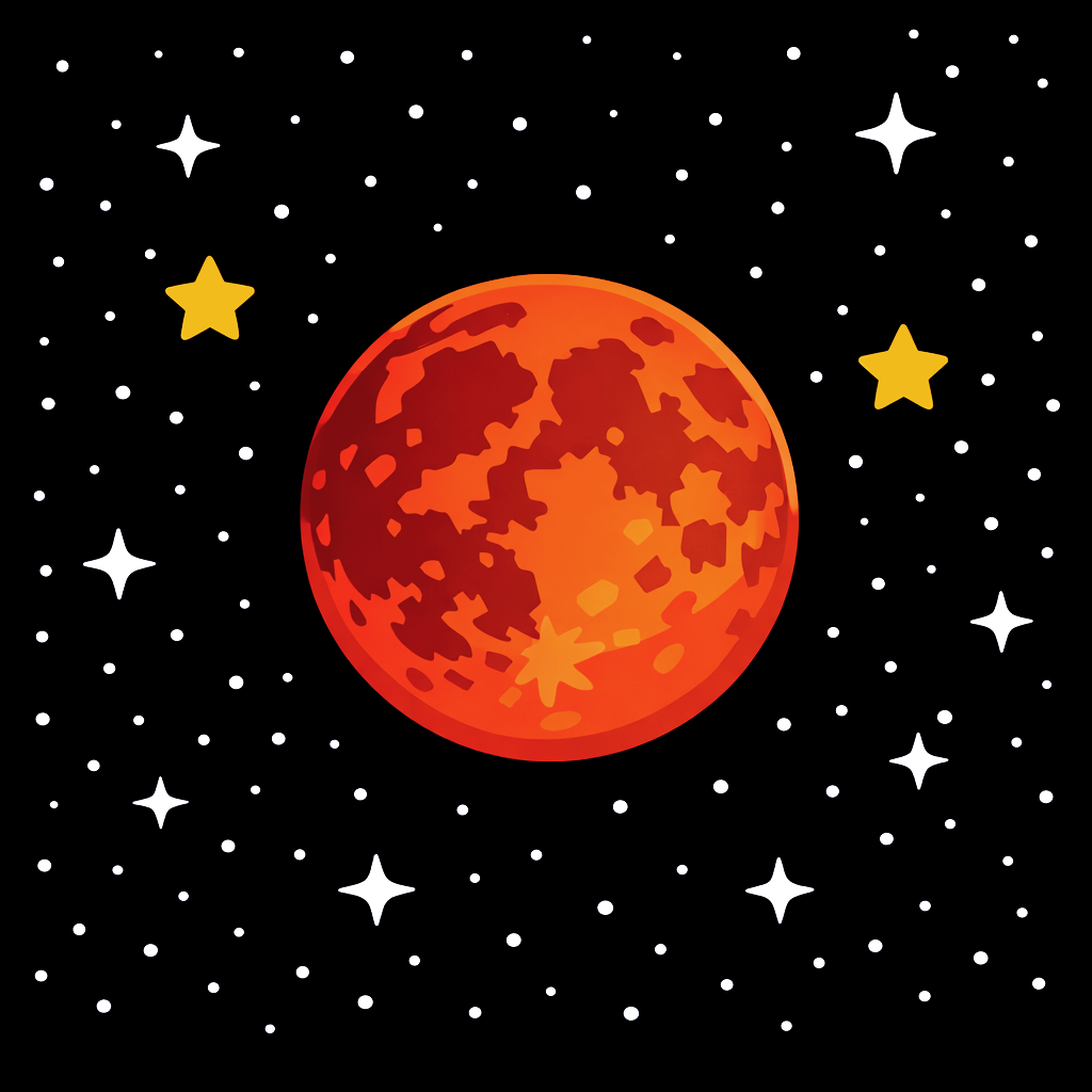 total_lunar_eclipse かわいい皆既月食のイラスト