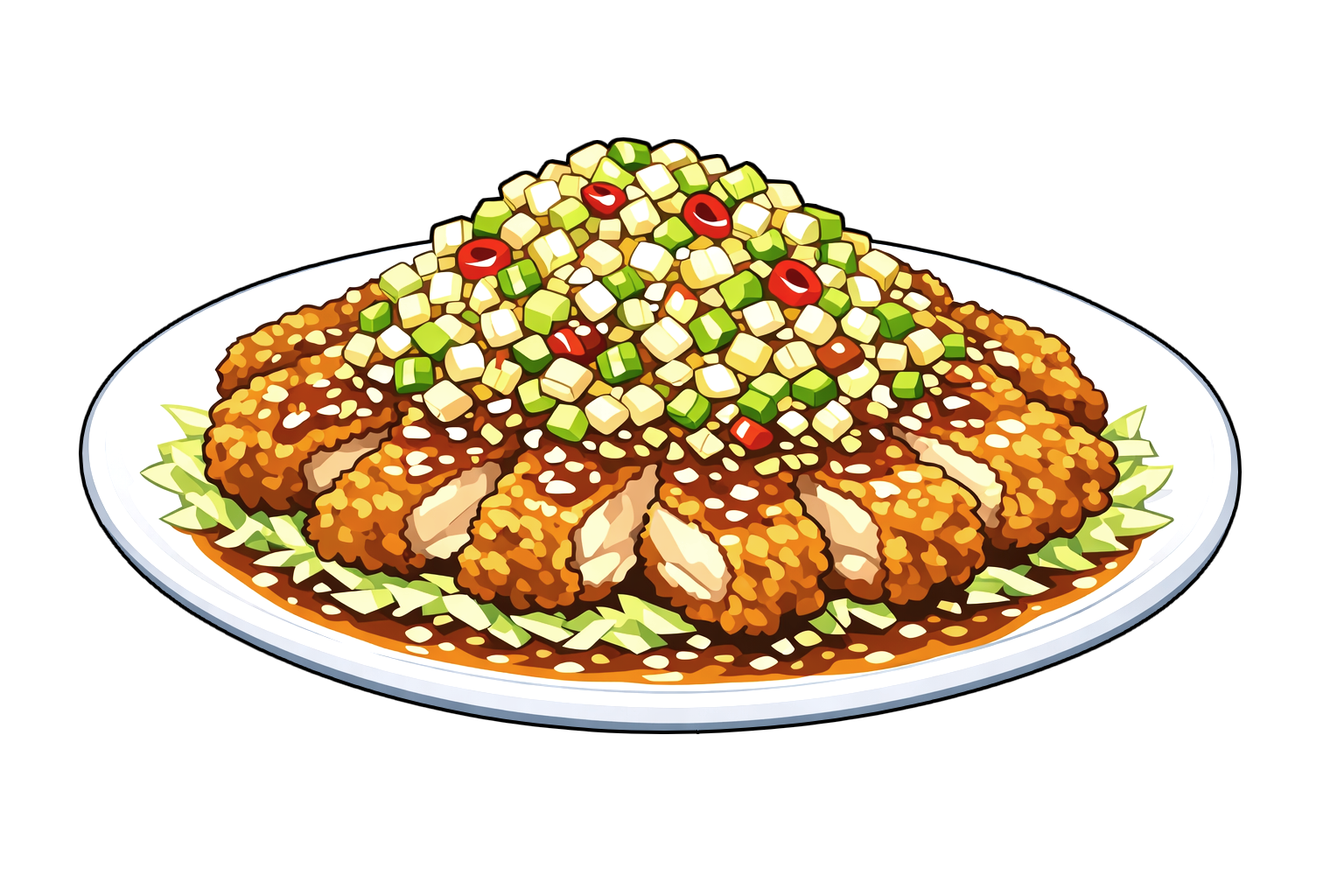 yurinchi 油淋鶏（ユーリンチー）のイラスト